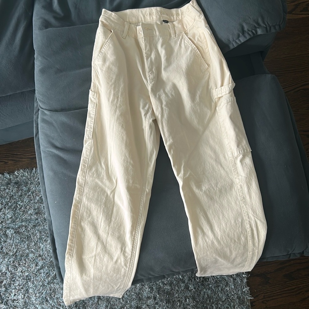 Cream Cargo Pants